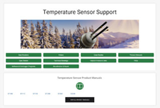 Product support information for temperature sensors.