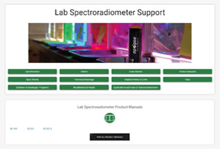 实验室光谱辐射计的产品支持信息。