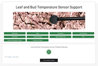 Product support information for leaf and bud temperature sensors.