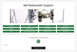 Product support information for net radiometers.