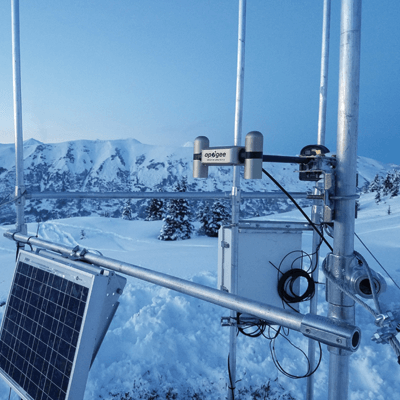 Apogee SN-500 net radiometer mounted on a remote solar-powered station.