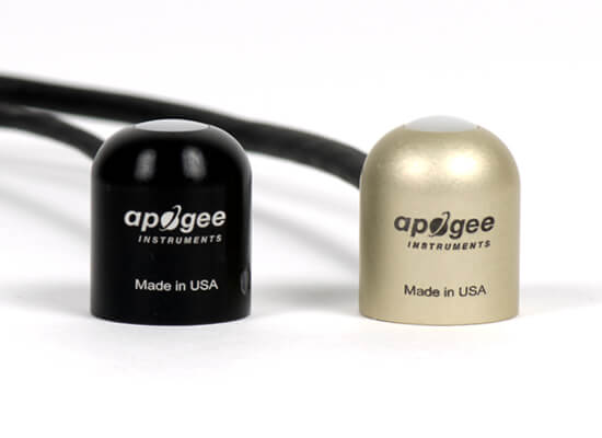 Silicon-cell pyranometer and thermopile pyranometer side-by-side.