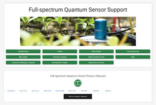 Product support information for full-spectrum quantum sensors.