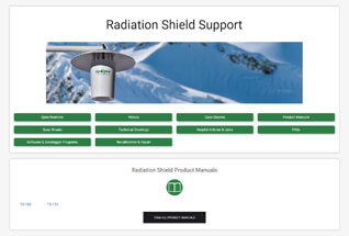 Product support information for aspirated radiation shields.